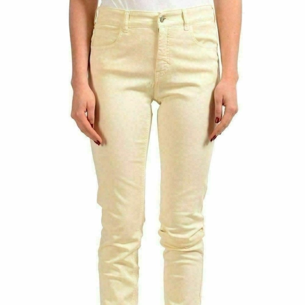 Maison Margiela MM6 Women's Ivory Skinny Jeans US M IT 42